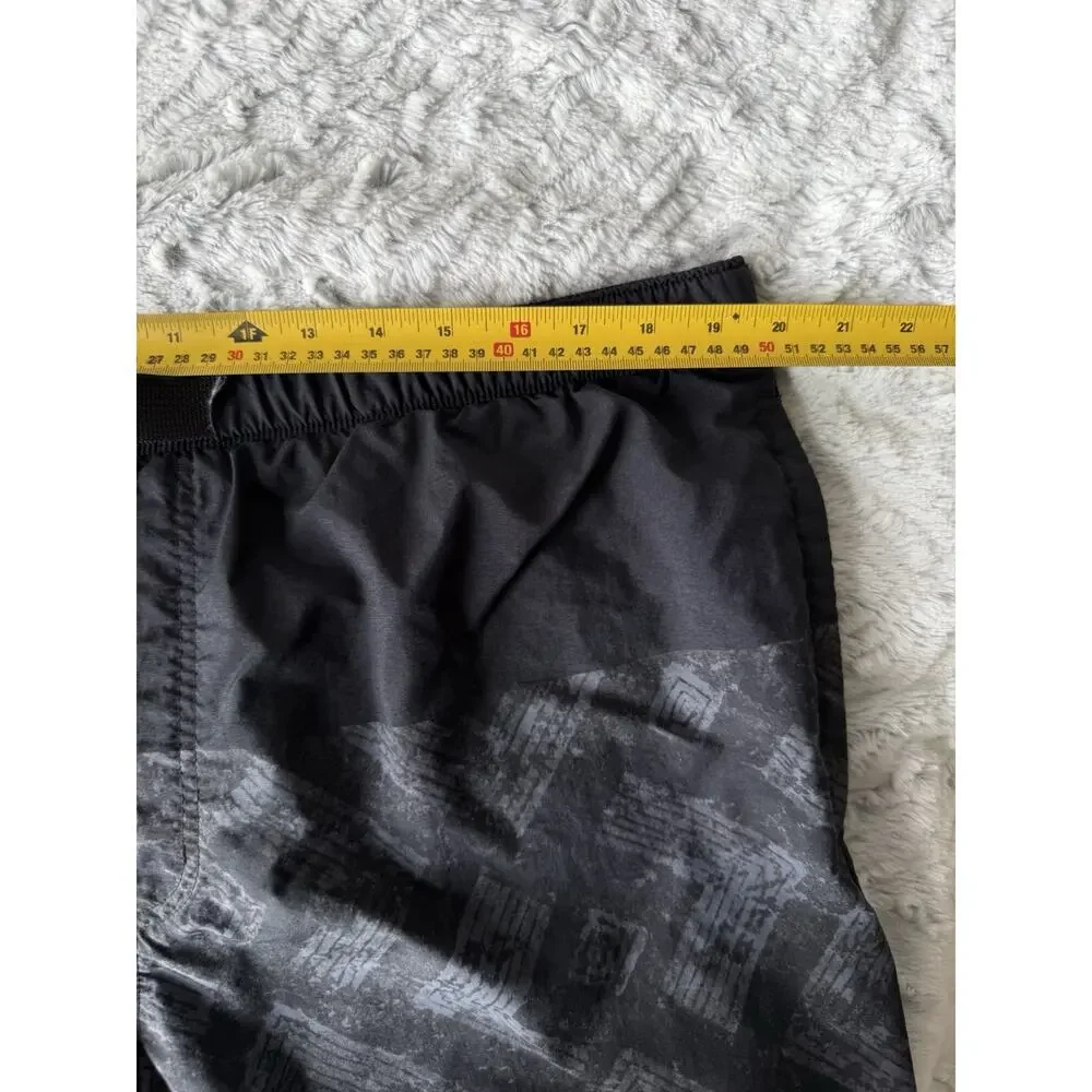 Columbia Mens Swim Trunks XL Black Gray Geometric Board Shorts Mesh Lined